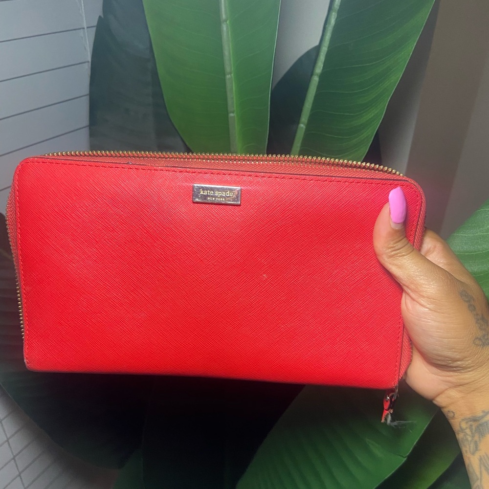 Kate Spade Vibrant Red Zip-Around Wallet